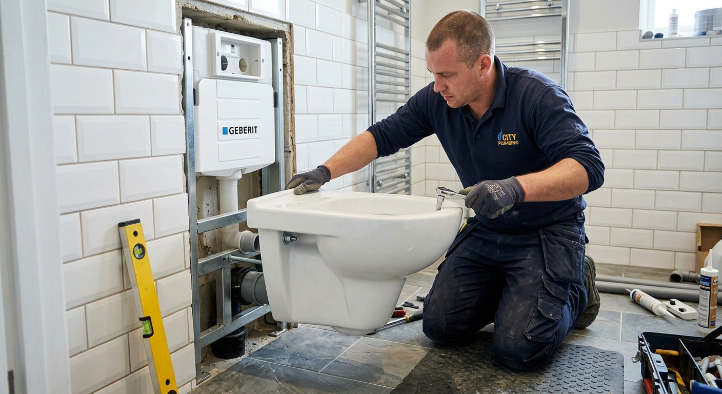 pose WC suspendu plombier Rueil-Malmaison